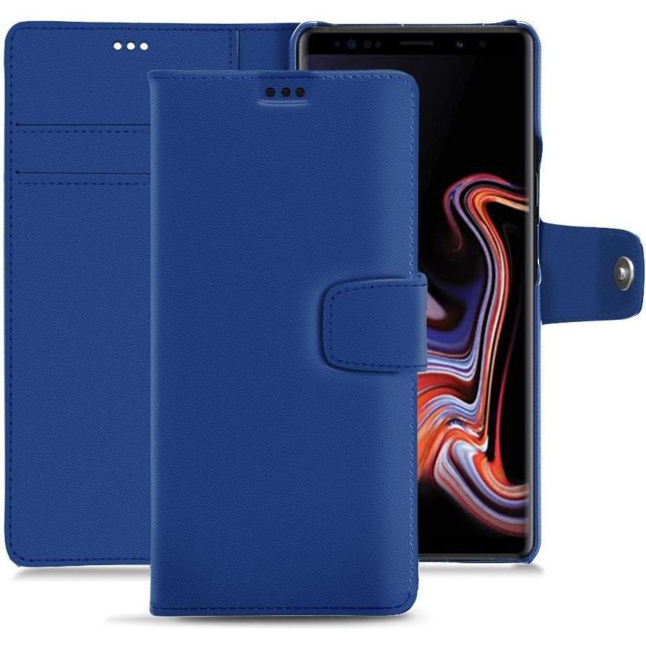 Noreve Lederschutzhülle Wallet (Samsung Galaxy Note 9), Smartphone Hülle, Blau