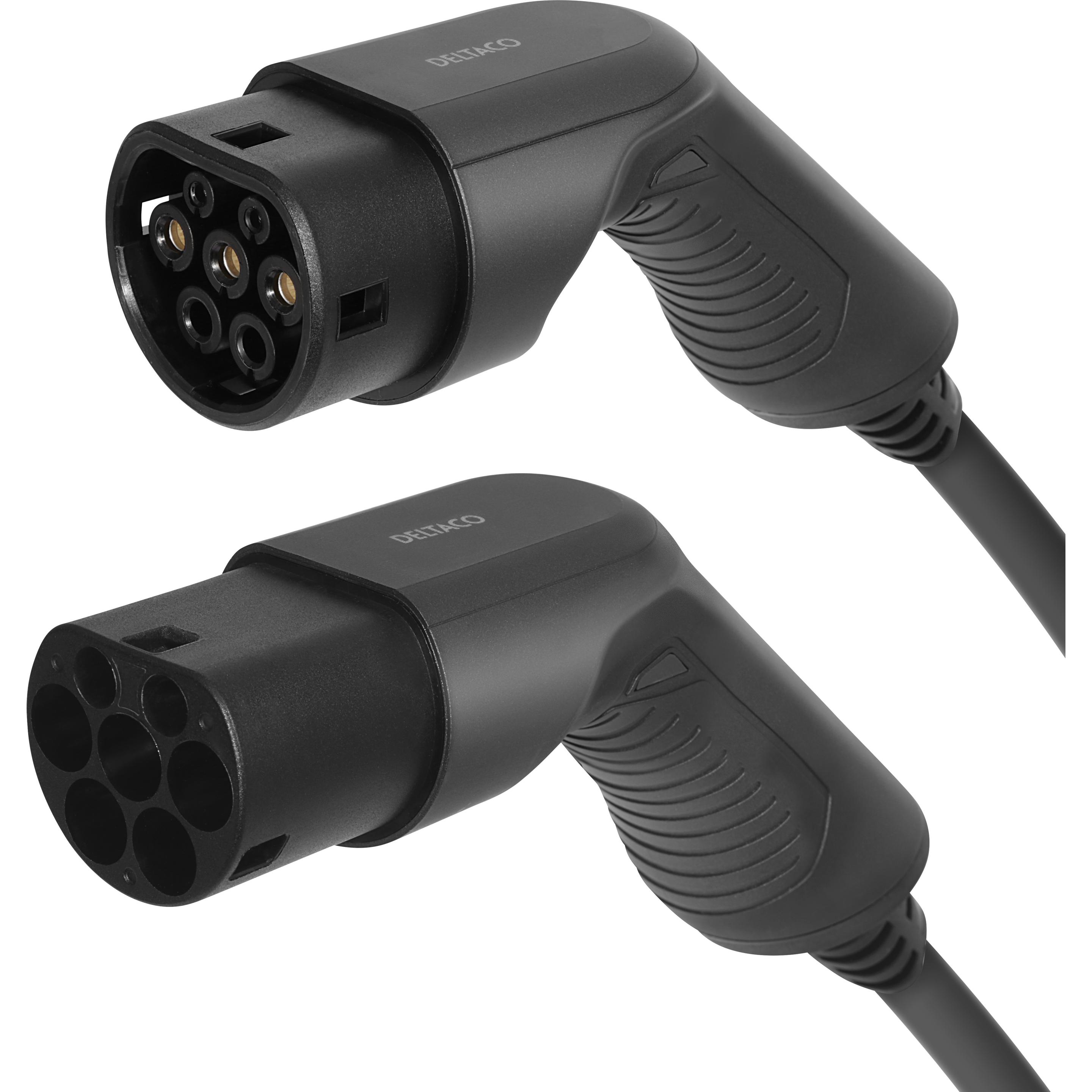 Deltaco, Elektroauto Ladekabel, Electric car charging cable Type 2 - Type 2, 3 phases, 16A, 11KW, 5m (Typ 2, 11 kW, 16 A...