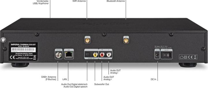 Image du produit Imperial DABMAN i510 BT (DAB+ DAB, FM, VHF, Webradio, WiFi, Bluetooth)