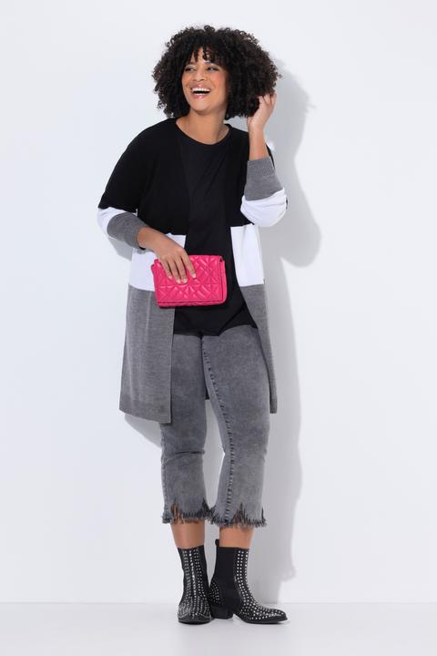Produktbild Angel of Style Long-Strickjacke, Blockstreifen, offene Form (54)
