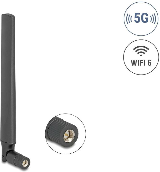 Image du produit Delock 5G LTE GNSS WiFi 6 Antenne SMA Stecker 0,9 - 4,1 dBi (5G, WiFi)