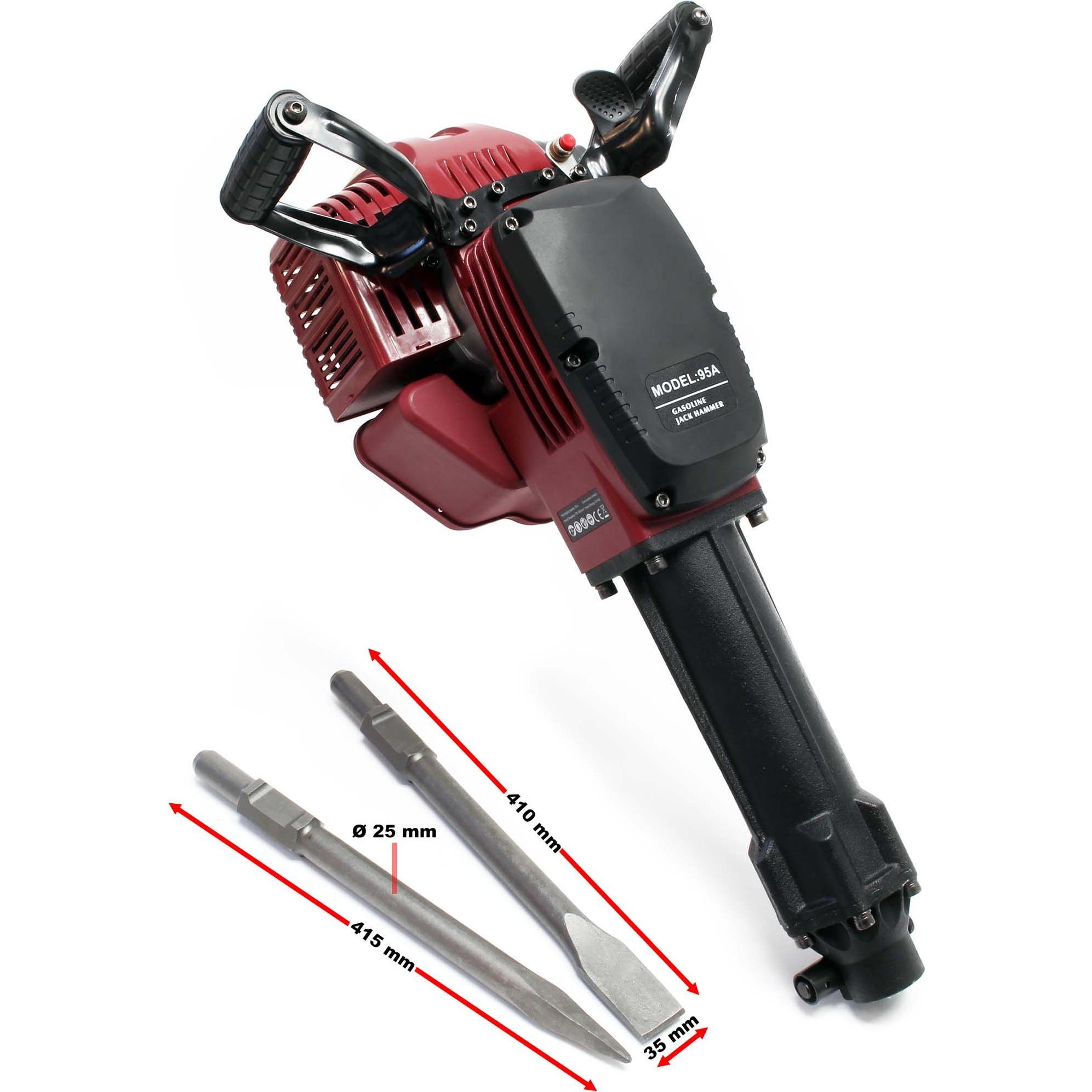 Thumbnail - Wiltec, Abbruchhammer + Meisselhammer, Abbruchhammer 2.5 PS 55J 1500 1/min Meisselhammer Stemmhammer Schlaghammer (Benzi...