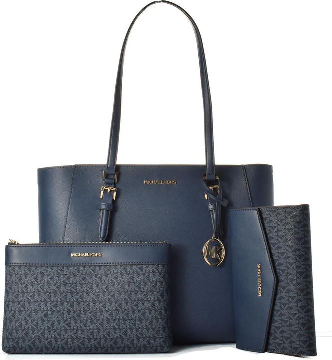 Michael Kors Blue Leather Tote Bag