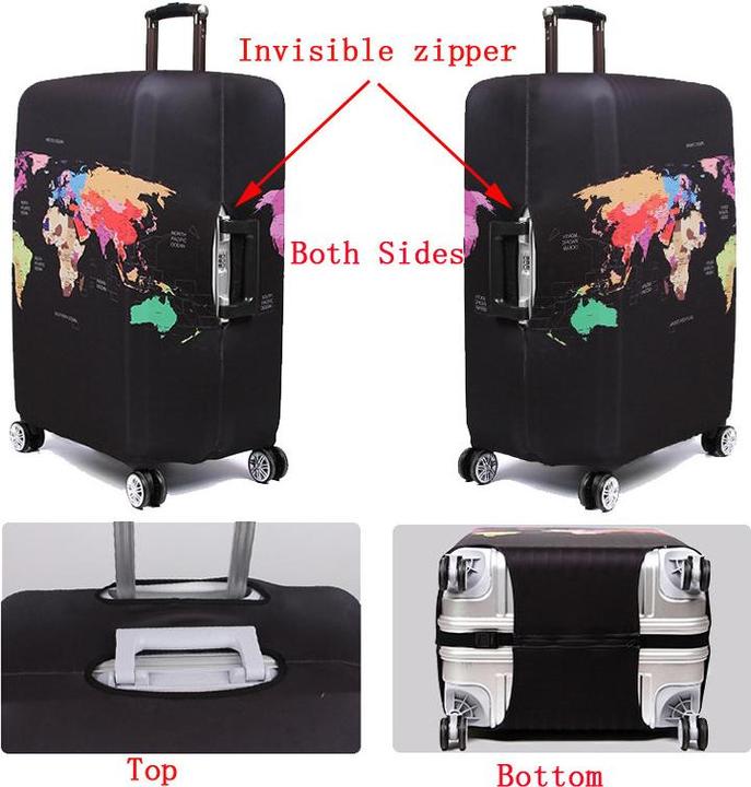 Actual product image JTI Cover for suitcase, world map (Protective sheath)