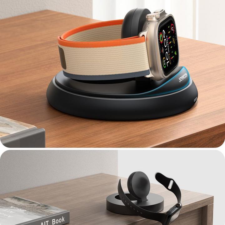 Actual product image Joyroom Foldable Wireless Charger for Apple Watch/iWatch - Black (3 W)