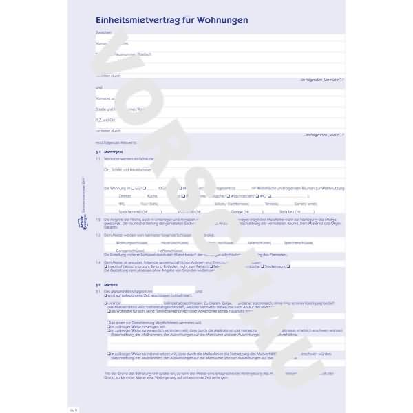 Produktbild Avery Einheitsmietvertrag für Wohnungen 2849 (4 x)