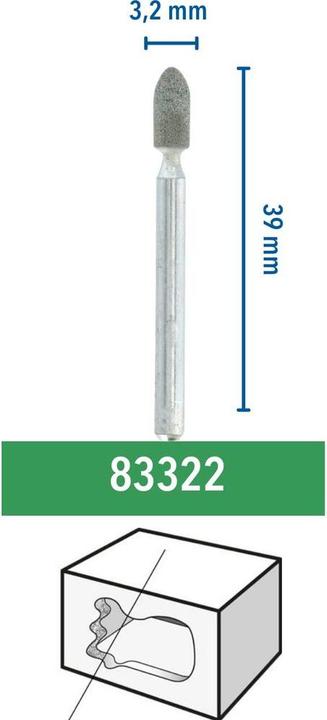 Produktbild Dremel Silizium-Karbid-Schleifstein Ø 3,2 mm (3 Stück)