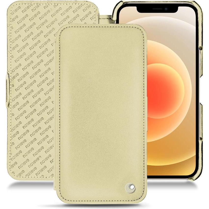 Noreve Lederschutzhülle horizontal (Apple iPhone 12 mini), Smartphone Hülle, Beige