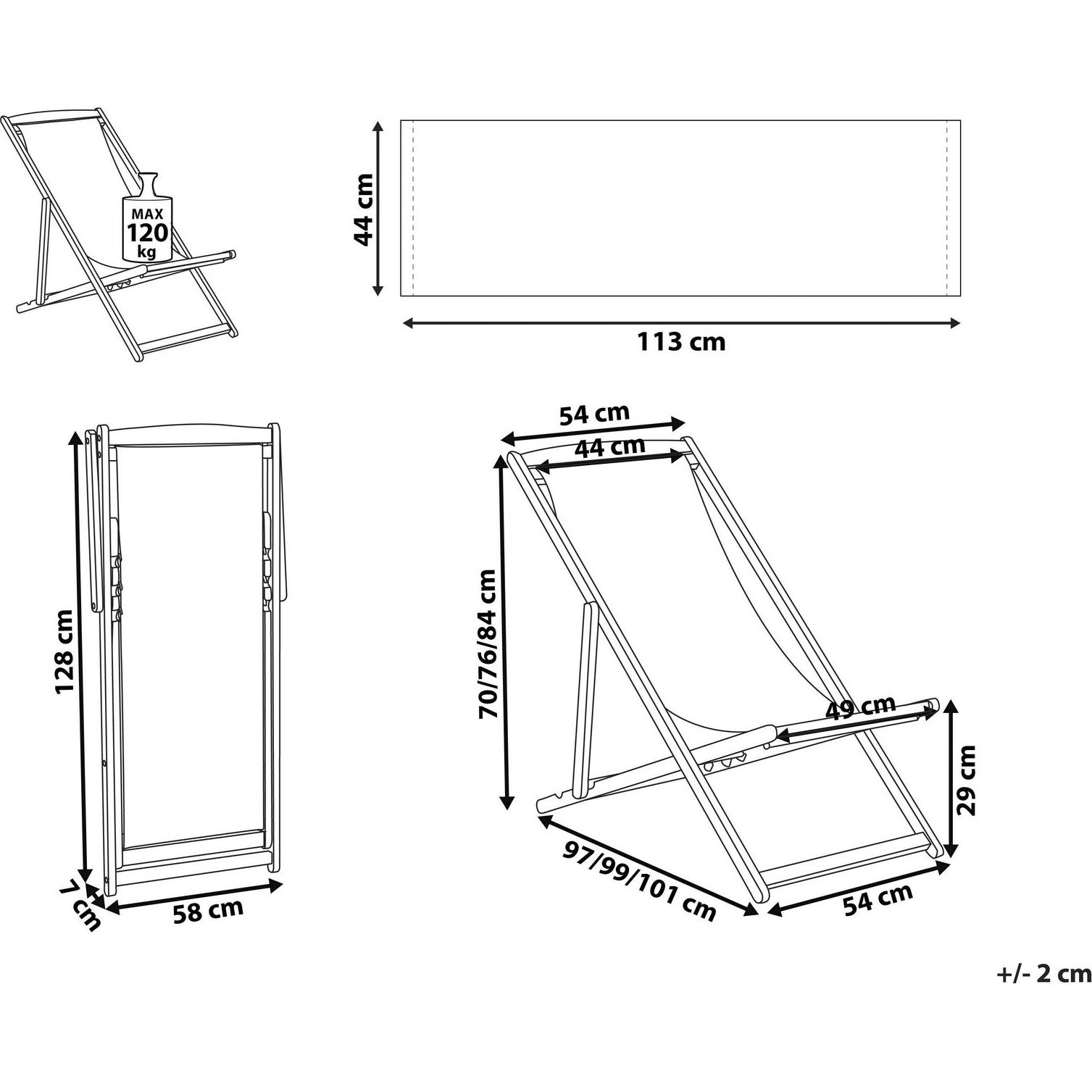 Thumbnail - Beliani, Liegestuhl, Anzio (101 cm)