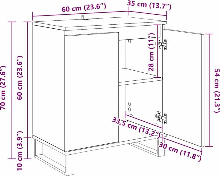 Produktbild vidaXL Modernes Sideboard (35 x 35 x 70 cm)