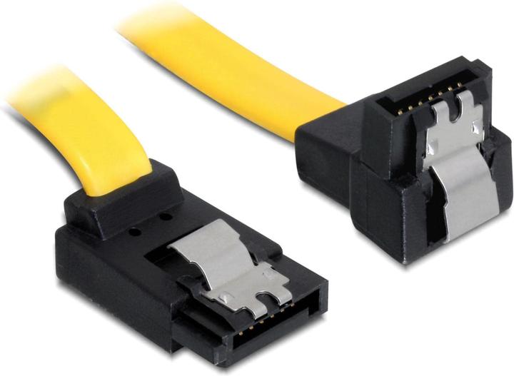 Delock SATA-3 Kabel: 50cm, Metall Clip,gelb