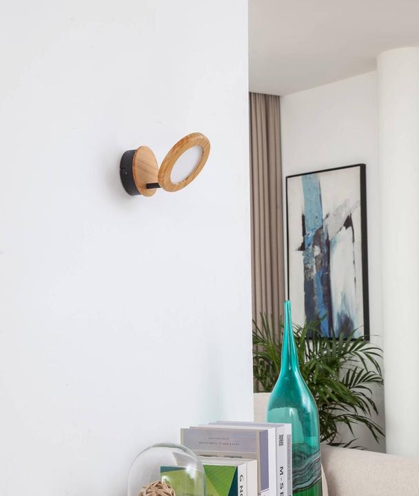 Actual product image Lindby Manel LED spotlight wood 1-light (280 lm)