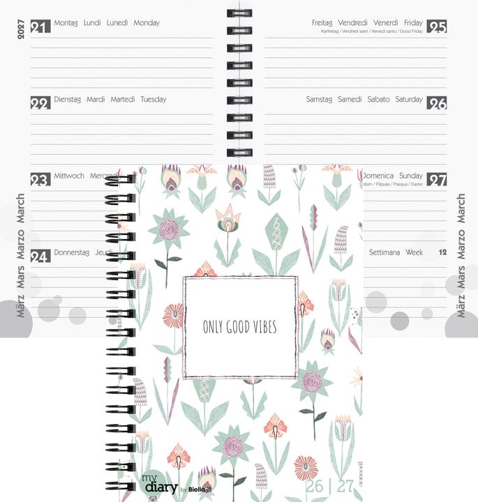 Immagine prodotto Biella Schüleragenda mydiary Wire-O (12 x 16,5 cm, 12 x 16,5 cm, 1 settimana / 2 pagine)