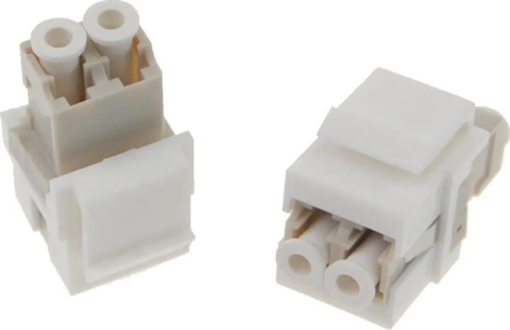 Actual product image Hager HAG VZ10LLC Keystone module fibre optic, LC socket to LC socket, duplex, white