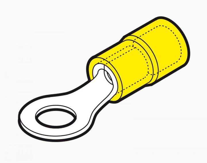 Actual product image Kalitec 50 pieces Cembre GF-M10 ring cable lug insulated M10 yellow 4-6 mm² I Industrial quality