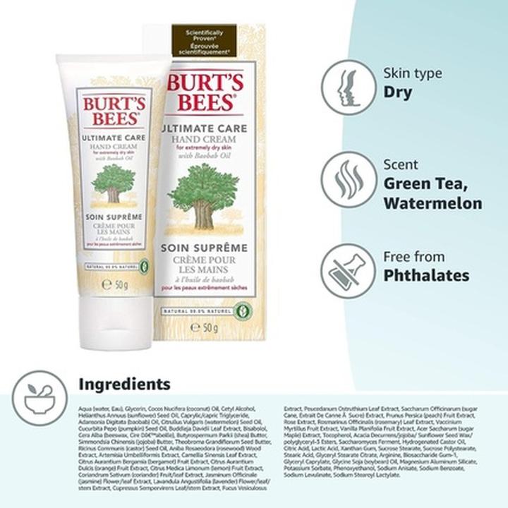 Actual product image Burt's Bees Hand Cream Ultra Care Baobab (50 ml)