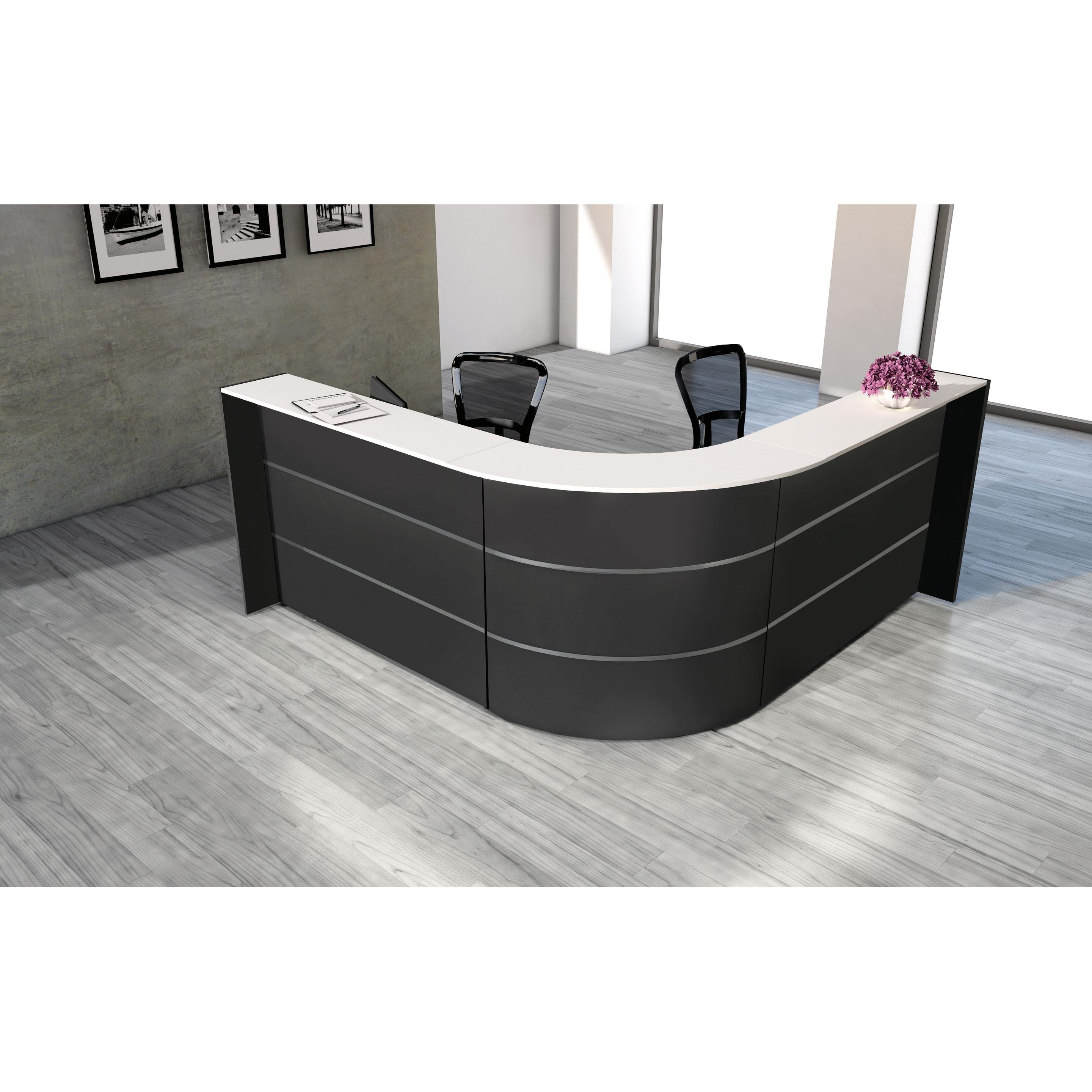 Kerkmann, Schreibtisch, BARI Empfangstheke anthrazit, weiss 235,0 x 235,0 x 112,0 cm