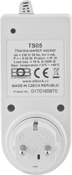Actual product image Elektrobock Steckerthermostat TS05
