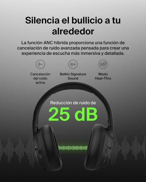 Produktbild Belkin SoundForm Isolate On-Ear-Kopfhörer (ANC, 30 h, Kabellos)