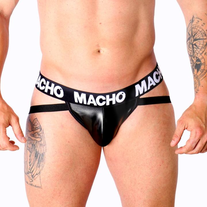 Actual product image Macho Underwear Macho - Mx25nc Jock Black Leather L (L)