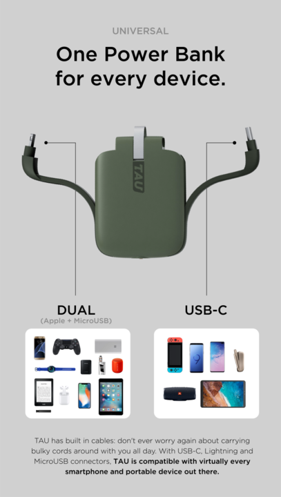 Produktbild Rolling Square Externer Akku für TAU 1400 mAh, USB-C (1400 mAh, 5 W)