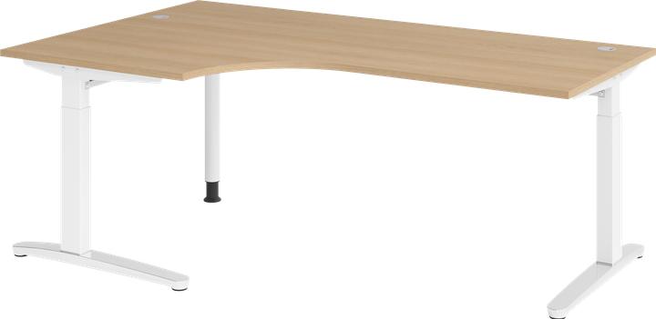 Image du produit Hammerbacher Schreibtisch C-Fuss 200x120cm 90° Eiche/WeissPo