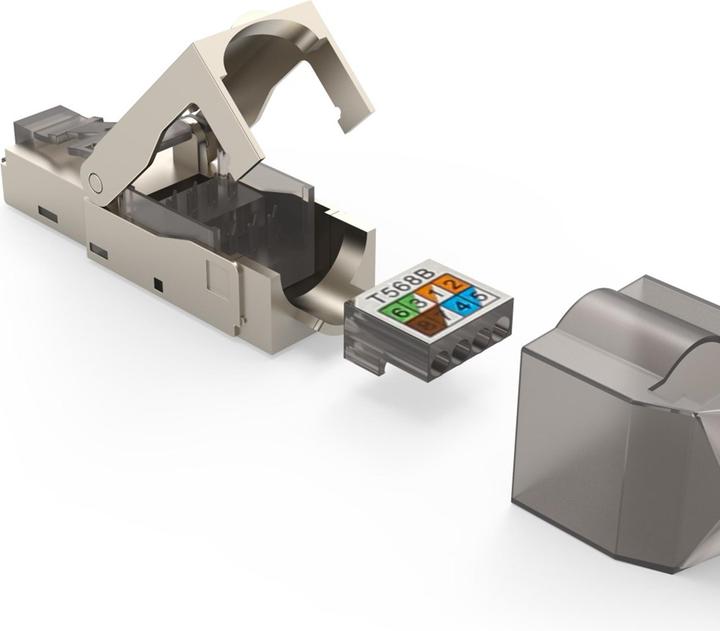 Image du produit Hama Connecteur réseau, CAT-6a, 10 Gbit/s, blindé, montage sans outil, 5 pcs. (S/FTP, CAT6a)