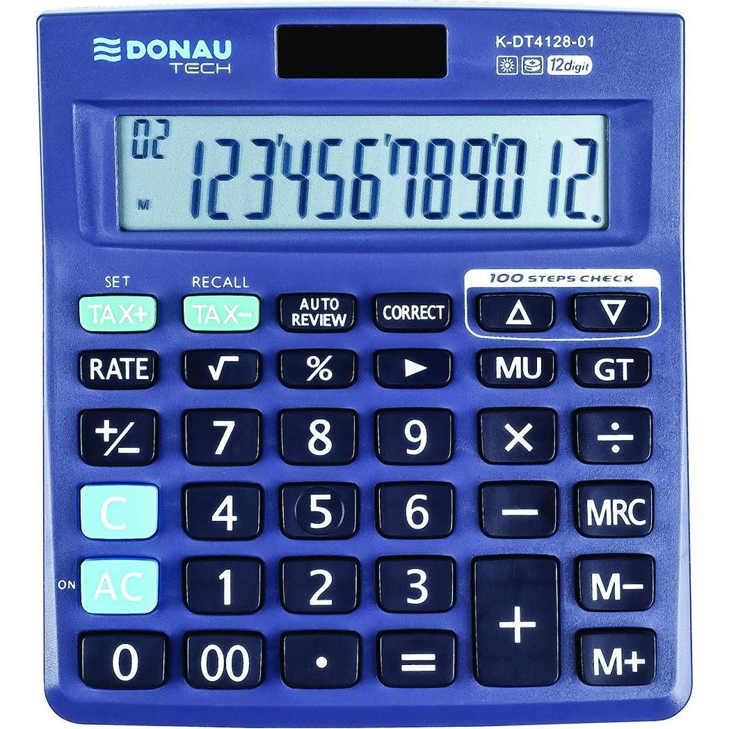 Donau, Taschenrechner, Taschenrechner TECH OFFICE Taschenrechner, 12-stellige Anzeige, 140x122x27 mm, schwarz