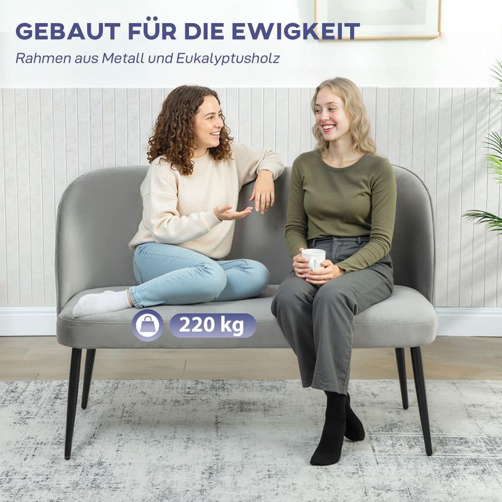 Image du produit Homcom Sofa Polyester, Metall Grau (2 places)