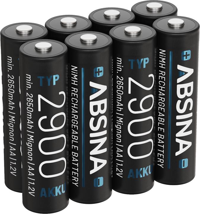 Absina Mignon (AA)-Akku NiMH 1.2 V 8 St. (8 pcs., AA / LR6 / LR06 / Mignon / R6 / R14505, HR6, 2650 mAh)