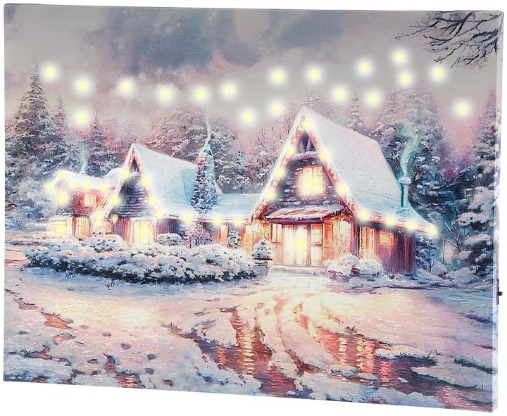 Infactory Tableau mural "Village d'hiver" avec éclairage LED (40 x 30 x 18 cm)