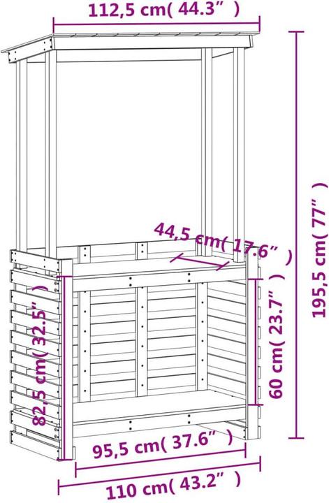 Image du produit vidaXL Bar de jardin avec toit (57 cm)