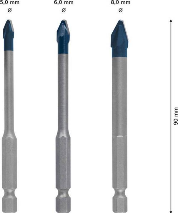 Produktbild Bosch Professional Zubehör EXPERT HEX-9 Hard Ceramic Bohrer-Set, 5/6/8 mm, 3-tlg. (5 Millimeter, 6 Millimeter, 8 Millimeter)