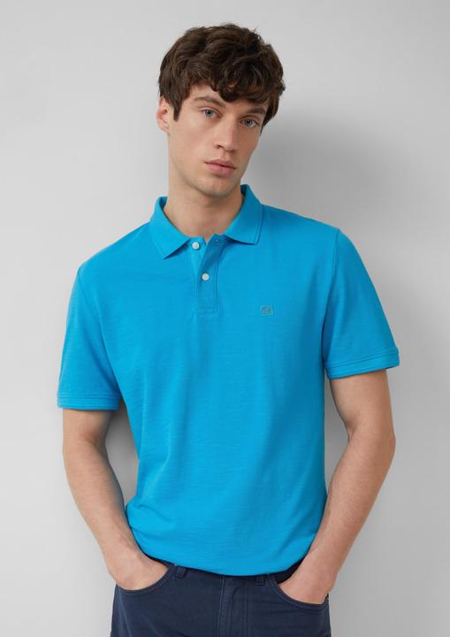 Actual product image S.Oliver Polo-Shirt Poloshirt mit kleinem Labelpatch und Flammgarnstruktur (XXL)