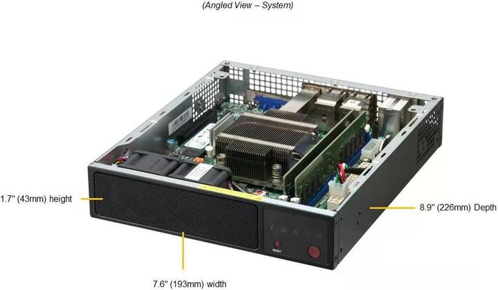 Actual product image Supermicro Barebone IoT SuperServer SYS-E200-12A-8C