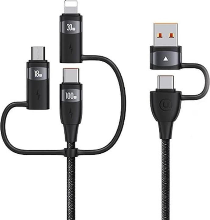 Usams US-SJ645 U85 PD100W A+C to C+L+M 6in1 Fast Charging Cable 1.2m (1.20 m, USB 3.2 Gen 1)