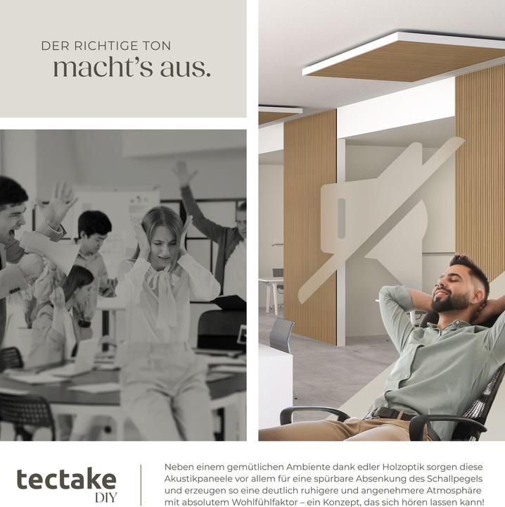 Produktbild tectake Set Akustikpaneele Sonic Wall Holzoptik (4 Stk.)