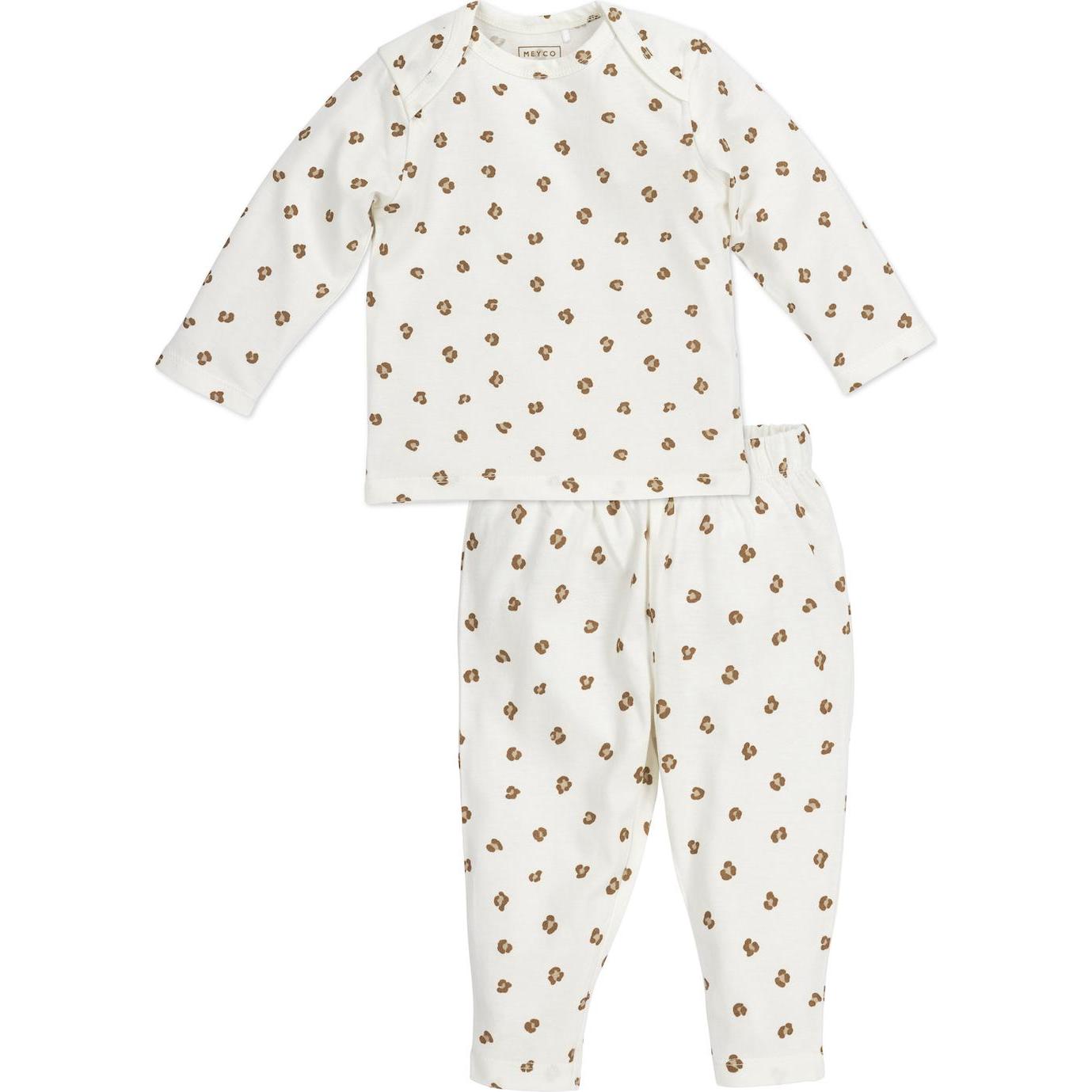 Meyco, Pyjama, babypyjama Mini Panther offwhite mt 50/56, Weiss, (50, 56)