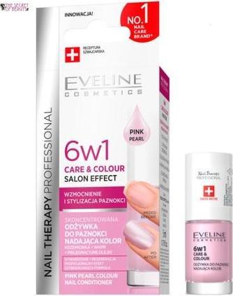 Eveline 6 in 1 Verzorging & Kleur Roze Parel Nagel Conditioner 5ml Salon Effect (5 ml)