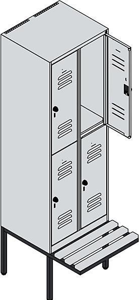 Actual product image C+P Double-decker locker Classic PLUS bench seat (60 cm, 212 cm)