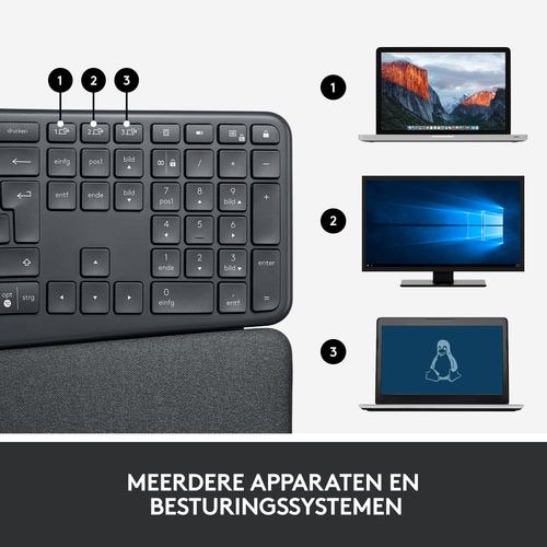 Actual product image Logitech Ergo K860 (Eng. Int., Wireless)