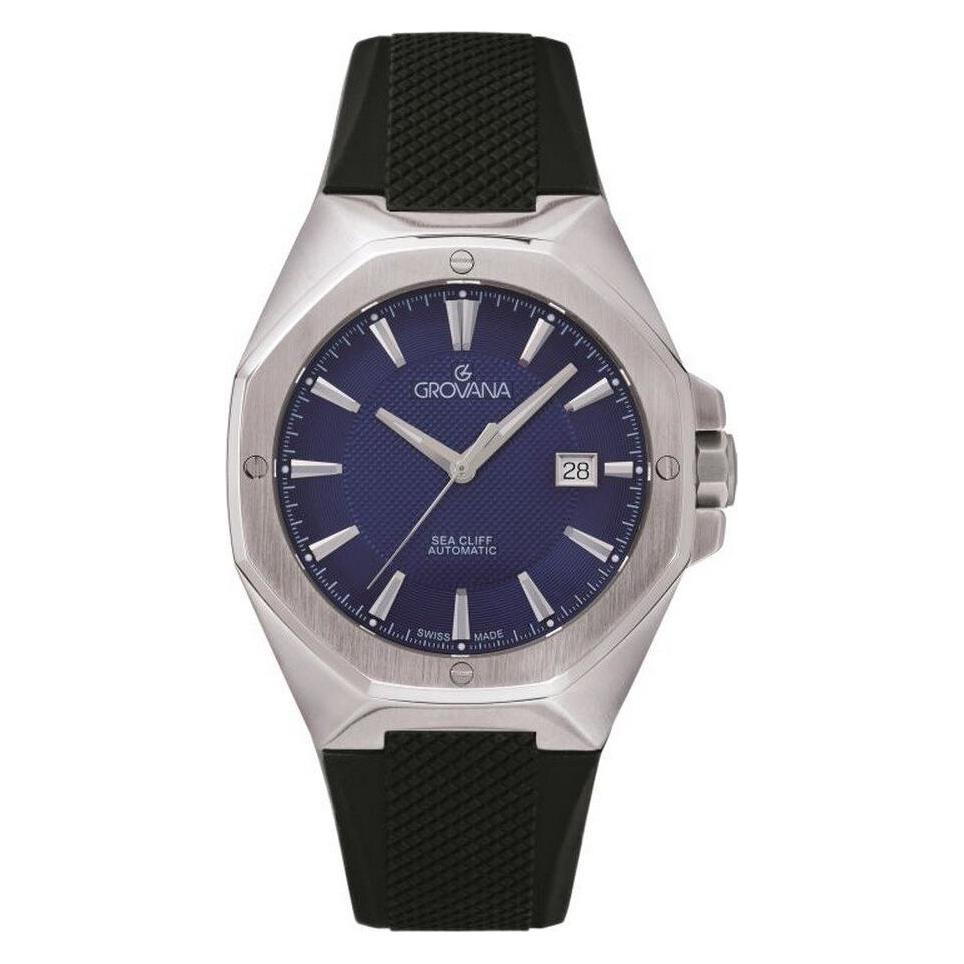Grovana, Armbanduhr, Sea Cliff-Kollektion – Automatikuhr, Hergestellt In Der Schweiz, Blau, (Swiss Made)