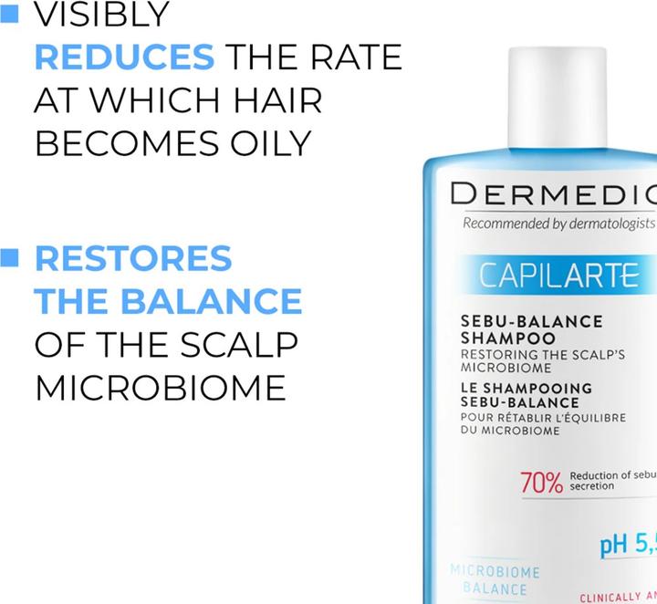 Actual product image Dermedic Capilarte Deep Cleansing Shampoo 300 ml - for Oily Scalp (Liquid shampoo, 300 ml)