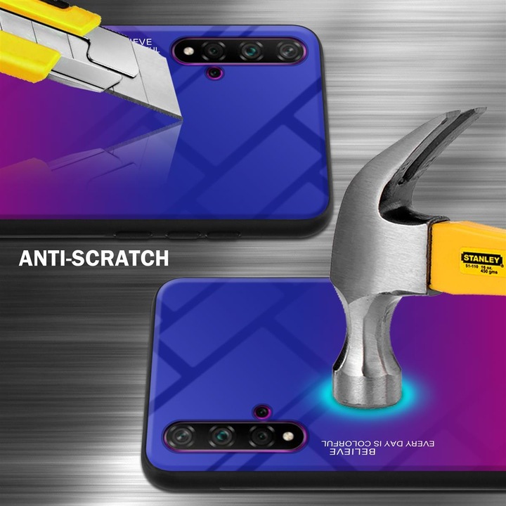 Image du produit Cadorabo Couverture en verre TPU 2 couleurs (Huawei Nova 5T, TCL 20S, Taxe 20)