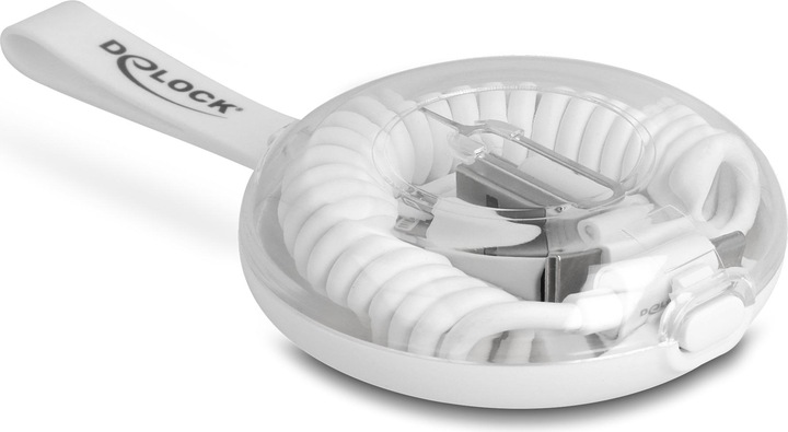 Actual product image Delock 5 in 1 USB data and charging cable and adapter set PD 3.0 60 W white (0.10 m, USB 2.0)