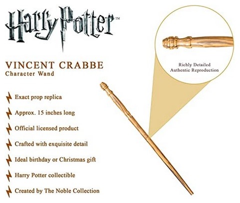 Actual product image Noble Collection Harry Potter Wand Vincent Crabbe (Character Edition)