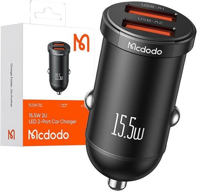 Image du produit Mcdodo CC-2950 chargeur de voiture, 2x USB, 15.5W (noir)