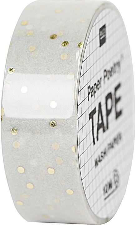 Actual product image Rico Design Washi Tape dots 1.5 cm x 10 m, gold/grey