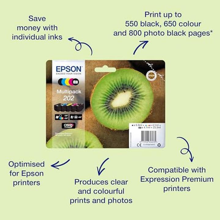 Actual product image Epson 202 Claria Premium Multipack (M, C, Y, FC, PBK)