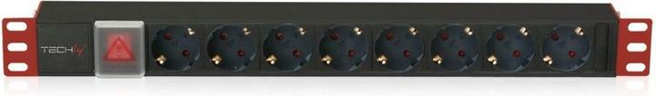 Techly I-CASE STRIP-81UD Unité de distribution d'alimentation (PDU) 8 sorties AC 1U Aluminium